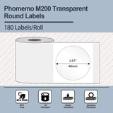 40x40mm Pre-Cut Non-Dry Reusable Direct Thermal Round Label Roll Clear 180 Labels per Roll - Gaming Noco