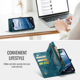 Apple iPhone 16e CaseMe 008 2-In-1 Wallet with Detachable Cover 8 Card Slots + Zip Pocket - CaseMe