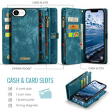 Apple iPhone 16e CaseMe 008 2-In-1 Wallet with Detachable Cover 8 Card Slots + Zip Pocket - CaseMe
