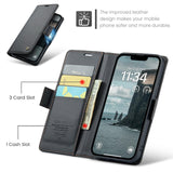 Apple iPhone 16e CaseMe 023 Wallet Flip Cover RFID Protection Card Holder - CaseMe