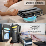 Apple iPhone 16e CaseMe C36 Wallet 7 Card Slots Cash Pocket Zipped Coin Wallet - CaseMe