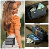 Apple iPhone 16e CaseMe C36 Wallet 7 Card Slots Cash Pocket Zipped Coin Wallet - CaseMe