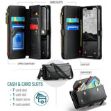 Apple iPhone 16e CaseMe C36 Wallet 7 Card Slots Cash Pocket Zipped Coin Wallet - CaseMe