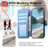 Apple iPhone 16e Twill Fabric Mag Ring RFID Zipper Wallet Phone Case - CaseMe