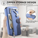 Apple iPhone 16e Twill Fabric Mag Ring RFID Zipper Wallet Phone Case - CaseMe