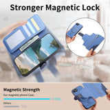 Apple iPhone 16e Twill Fabric Mag Ring RFID Zipper Wallet Phone Case - CaseMe