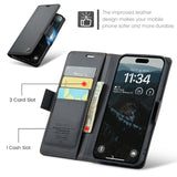 Apple iPhone 17 CaseMe 023 Wallet Flip Cover RFID Protection Card Holder - CaseMe