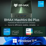 BMAX B6 Plus Mini PC 12GB RAM + 512GB Intel i3 Windows 11 Pro - 12GB+512GB - Gaming BMAX