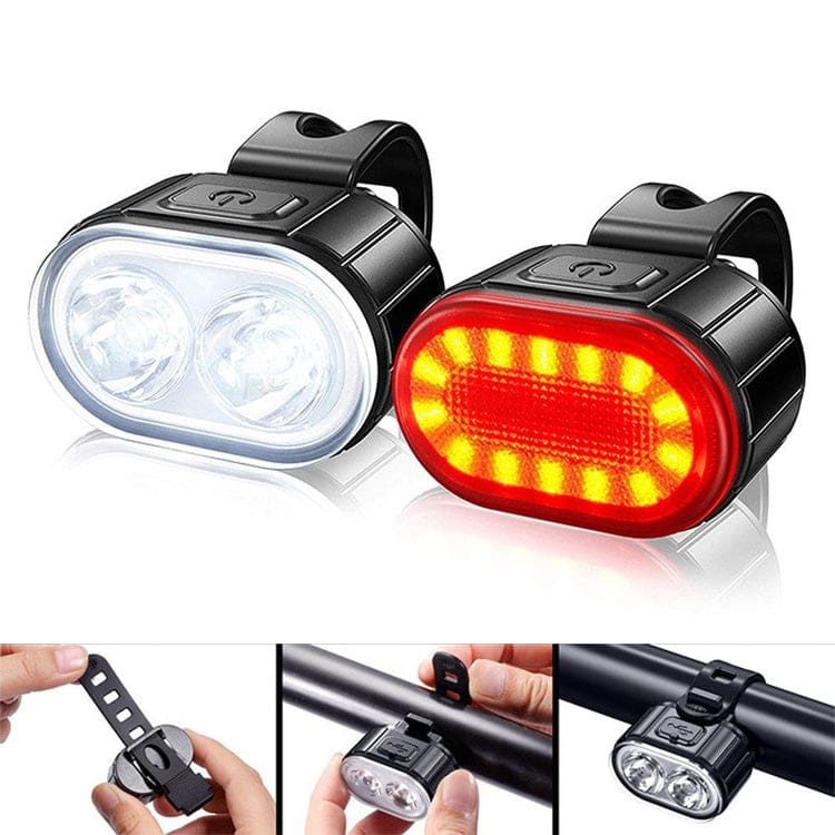Rechargeable LED Mini Bike Light Set Front and Rear MultiMode Noco.co