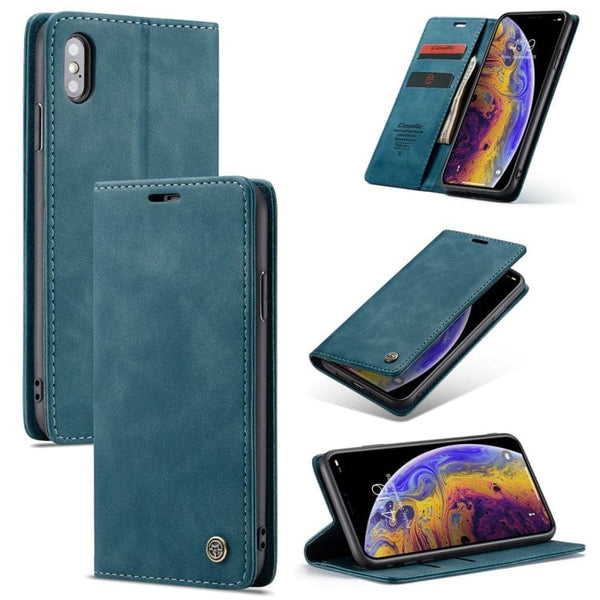 Apple iPhone X / XS CaseMe 013 Flip Wallet Card Slots - Blue