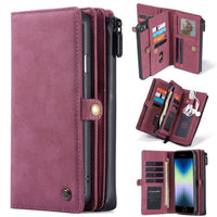 Apple iPhone 7/8/SE CaseMe 018 Detachable Wallet 15 Card Slots 2in1 Design - Red - Cover CaseMe