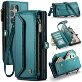Samsung Galaxy S25 Ultra 5G CaseMe C36 Wallet Multi-Card Slots Cash Pocket Zipped Wallet - Blue Sea - CaseMe