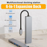 AD033 6-in-1 USB Type-C Hub Dock USB 3.0 Type-C Charge HDMI Card Reader - Noco