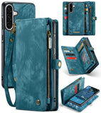 Samsung Galaxy A36 5G CaseMe 008 2-In-1 Wallet with Detachable Cover 8 Card Slots + Zip Pocket - Blue - CaseMe