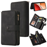 Oppo Reno12 F 4G / Reno12 F 5G Multi-Function 15 Card Slot Wallet Flip Cover Zip Pocket - Black - Noco