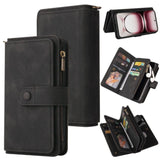 Oppo Reno12 Multi-Function 15 Card Slot Wallet Flip Cover Zip Pocket - Black - Noco