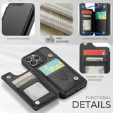 Apple iPhone 15 Pro Max CaseMe C22 PU Leather Card Wallet Cover - CaseMe