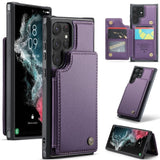 Samsung Galaxy S22 Ultra CaseMe C22 PU Leather Card Wallet Cover - Purple - CaseMe