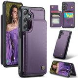 Samsung Galaxy S24 / S25 CaseMe C22 Rear Wallet Cover with Card Slots - Purple - CaseMe