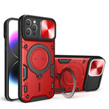Apple iPhone 13 Hybrid Camera Shield Rugged Ring Protective Cover - Red - Noco