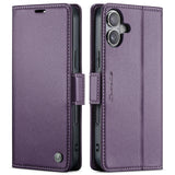 Apple iPhone 17 CaseMe 023 Wallet Flip Cover RFID Protection Card Holder - Purple - CaseMe