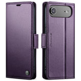 Apple iPhone 17 Air CaseMe 023 Wallet Flip Cover RFID Protection Card Holder - Purple - CaseMe
