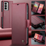 Oppo Reno12 Pro 5G CaseMe 023 Wallet Flip Cover RFID Protection Card Holder - Red - Noco