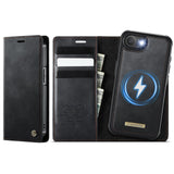 Apple iPhone 16e CaseMe C49 Wallet Flip Cover RFID Protection Card Holder Black Noco