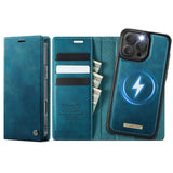 Apple iPhone 16 Pro CaseMe C49 Wallet Flip Cover RFID Protection Card Holder Blue Noco