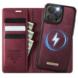 Apple iPhone 16 Pro Max CaseMe C49 Wallet Flip Cover RFID Protection Card Holder Red Noco