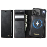 Apple iPhone 17 Pro CaseMe C49 Detachable Flip Cover RFID Protection Card Holder - Black - Noco