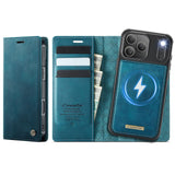 Apple iPhone 17 Pro CaseMe C49 Detachable Flip Cover RFID Protection Card Holder - Blue - Noco