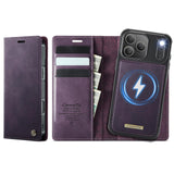 Apple iPhone 17 Pro CaseMe C49 Detachable Flip Cover RFID Protection Card Holder - Purple - Noco