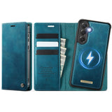 Samsung Galaxy S24 FE CaseMe C49 Wallet Flip Cover RFID Protection Card Holder Blue Noco