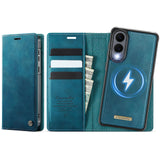 Samsung Galaxy S25 Edge 5G CaseMe C49 Wallet Flip Cover RFID Protection Card Holder Blue Noco
