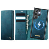 Samsung Galaxy S25 Ultra CaseMe C49 Wallet Flip Cover RFID Protection Card Holder Blue Noco
