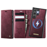 Samsung Galaxy S25 Ultra CaseMe C49 Wallet Flip Cover RFID Protection Card Holder Red Noco