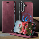 Samsung Galaxy A56 5G CaseMe C49 Wallet Flip Cover RFID Protection Card Holder Red Noco