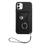 Apple iPhone 12 Rear Cover with 8 Card Wallet and Ring/Stand - Black - Noco