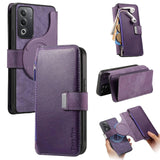 Oppo A80 / A3 Pro CaseNeo MW 04 2 in 1 Detachable Flip Zip Cover Wallet Purple Noco