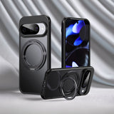 Google Pixel 10 Pro XL 360° Magnetic Ring Transparent Case – Wireless Charging Compatible - Frosted Black - Noco