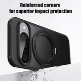 Google Pixel 10 / 10 Pro 360° Magnetic Ring Transparent Case – Wireless Charging Compatible - Frosted Black - Noco