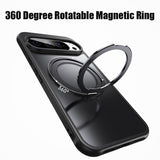 Google Pixel 10 / 10 Pro 360° Magnetic Ring Transparent Case – Wireless Charging Compatible - Frosted Black - Noco