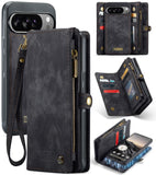 Google Pixel 10 Pro XL CaseMe 008 Wallet with Detachable Cover 8 Card + Zip Pocket - Black - Noco