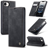 Apple iPhone 16e - CaseMe 013 Wallet Flip Cover with Magnetic Closing Front Cover Card Slots Wallet - Black - CaseMe