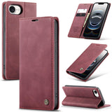 Apple iPhone 16e - CaseMe 013 Wallet Flip Cover with Magnetic Closing Front Cover Card Slots Wallet - Red - CaseMe