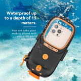 RedPepper Diving Case – 15m Waterproof Bluetooth Camera Protective Case - Black and Orange - RedPepper