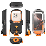 RedPepper Diving Case – 15m Waterproof Bluetooth Camera Protective Case - Black and Orange - RedPepper