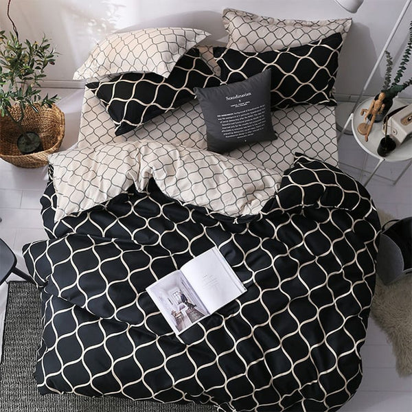 King Size - Luxury Duvet Cover Set 2x Pillow Cases Duvet (220x240cm) - Chain Link - Bedding Noco