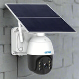ESCAM QF724 4G NETWORK 3MP 24/7 SOLAR POWERED Pan/Tilt Outdoor Security Camera App Control, - ESCam